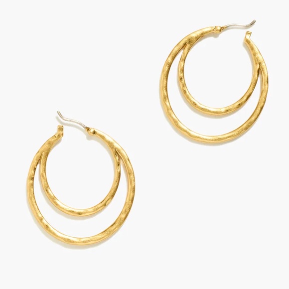 Madewell Jewelry - Madewell  NWOT Hammered Double-Hoop Earrings
